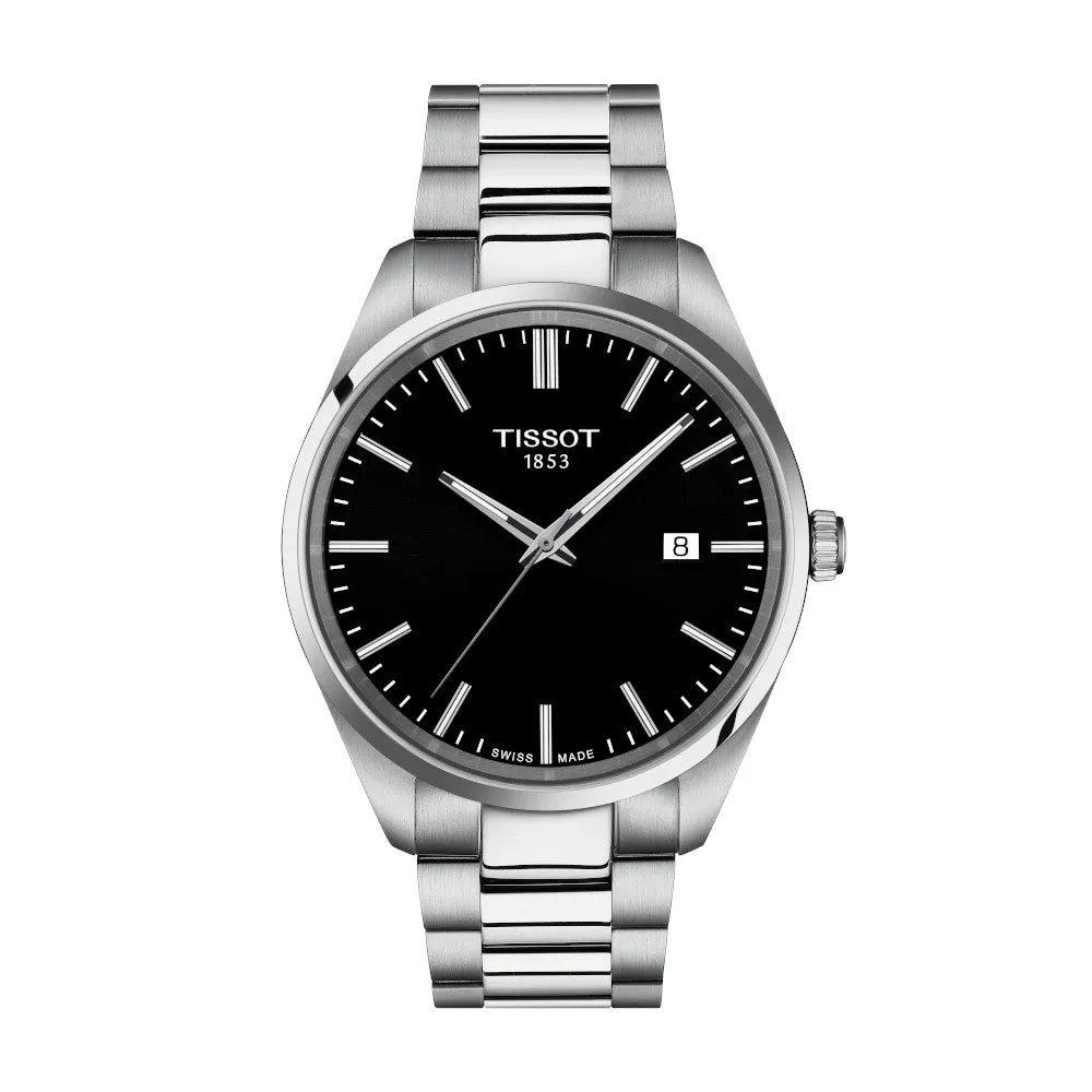 Tissot PR 100 Mens Stainless Steel Black Dial Watch